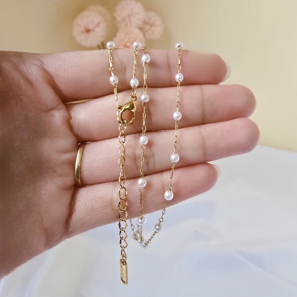 🏷NEW 18K Gold-plated Elegant Pearl Necklace - Picture 4 of 5